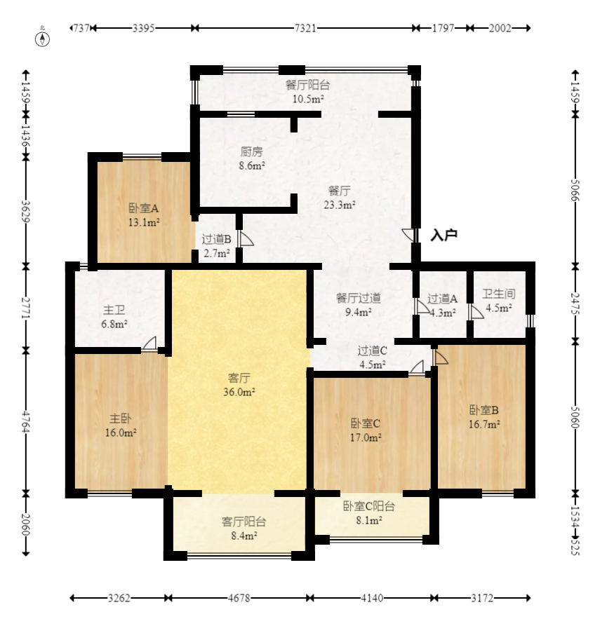 润和山水郡  5室2厅2卫   228.00万室内图1