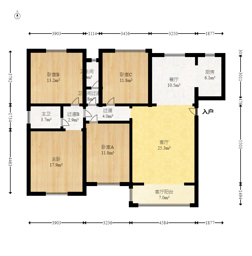 荣盛岳麓峰景 4室2厅2卫 90.0万 荣盛岳麓峰景 4室2厅2卫 90.0万户型图