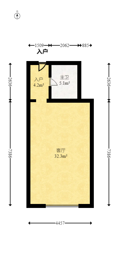 湖南信息大厦  1室1厅1卫   38.80万室内图1