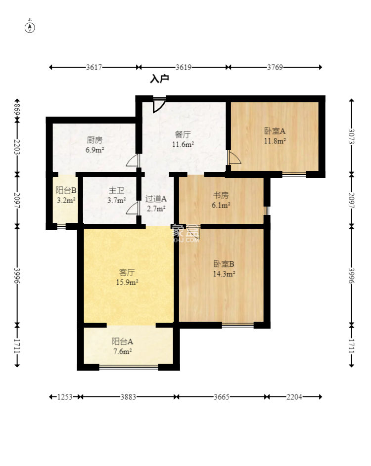 五矿万境水岸一期（万境水岸嘉苑）  2室2厅2卫    89.0万