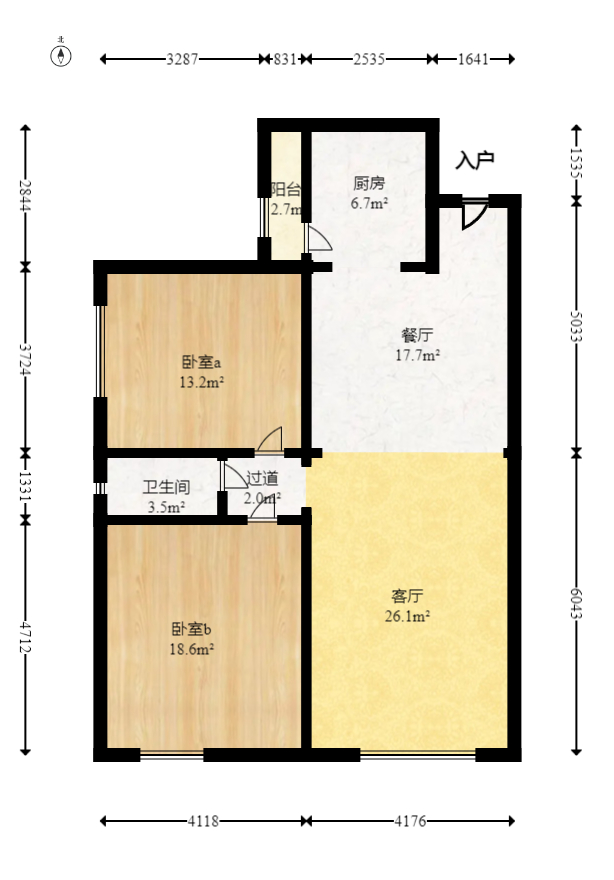 中悦领秀金都 2室2厅1卫 36.0万 中悦领秀金都 2室2厅1卫 36.0万户型图