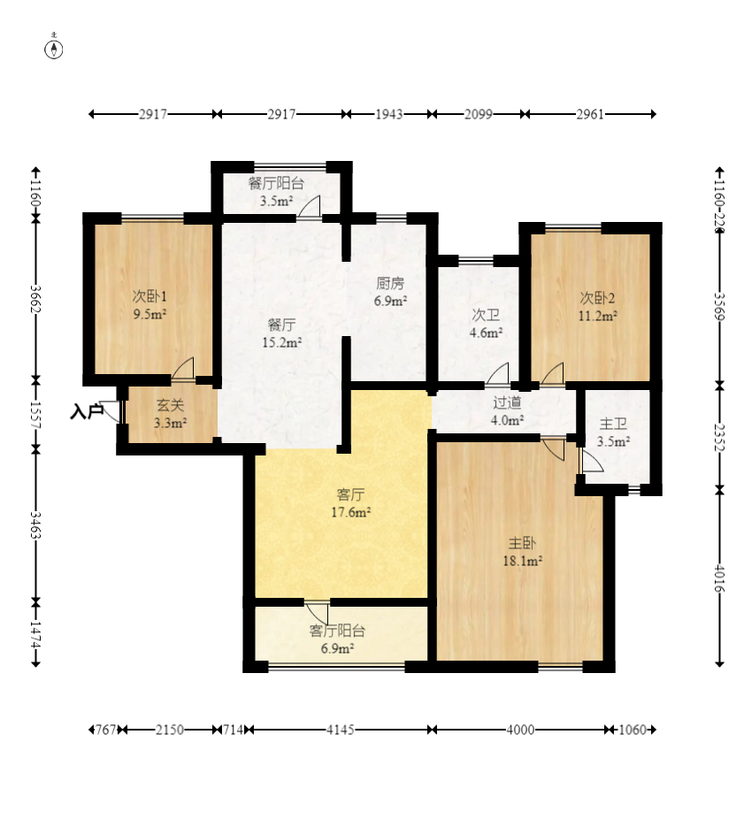 堤亚纳湾(深业沙河城) 3室2厅2卫 80.0万 堤亚纳湾(深业沙河城) 3室2厅2卫 80.0万户型图