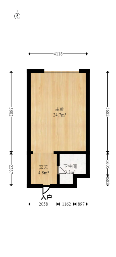 当代滨江MOMA  1室1厅1卫   42.00万室内图1