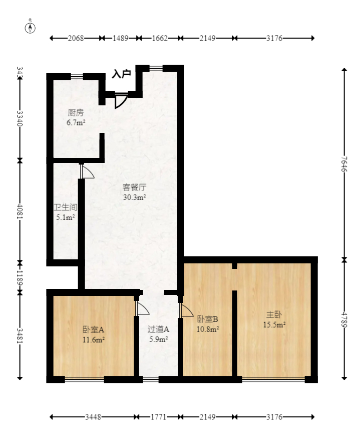 世茂铂翠湾二期  4室2厅1卫   208.00万室内图1