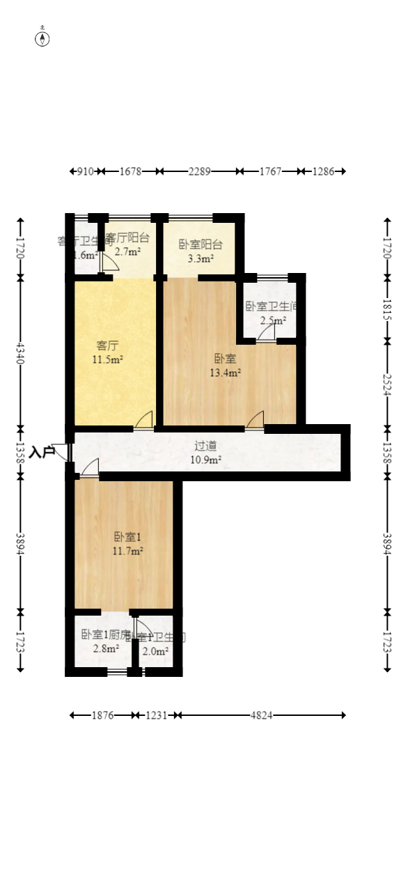 西源鑫大厦  3室2厅2卫   109.80万室内图1