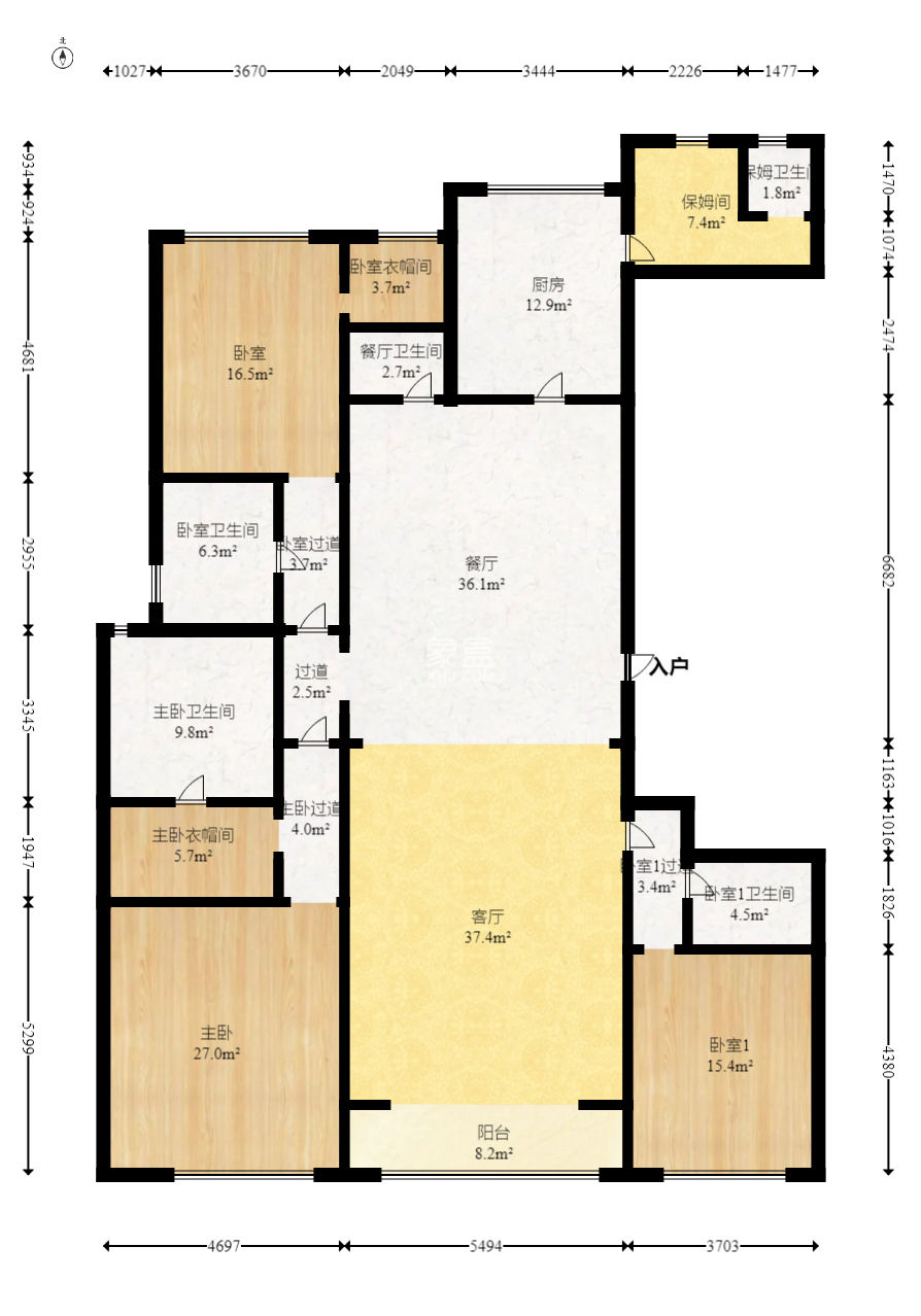 万达公馆  4室2厅1卫   532.00万