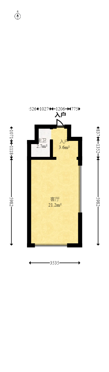 湘域中央  1室1厅1卫   36.00万室内图1
