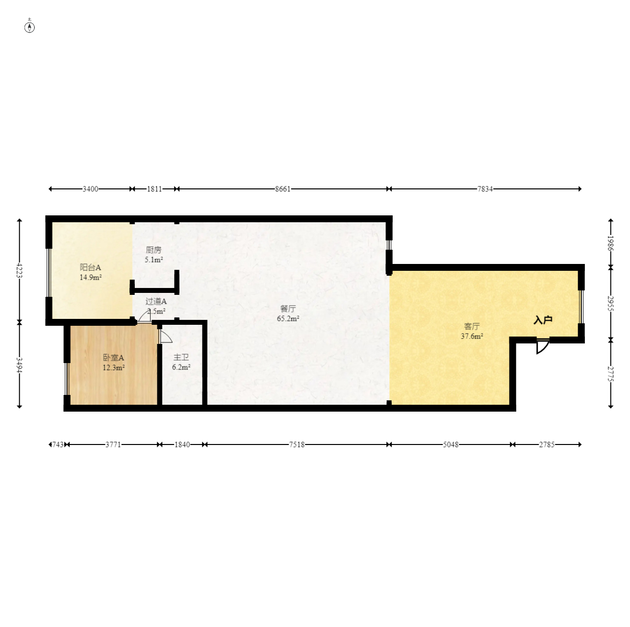 长房平和墅 5室2厅3卫 518.0万 长房平和墅 5室2厅3卫 518.0万户型图