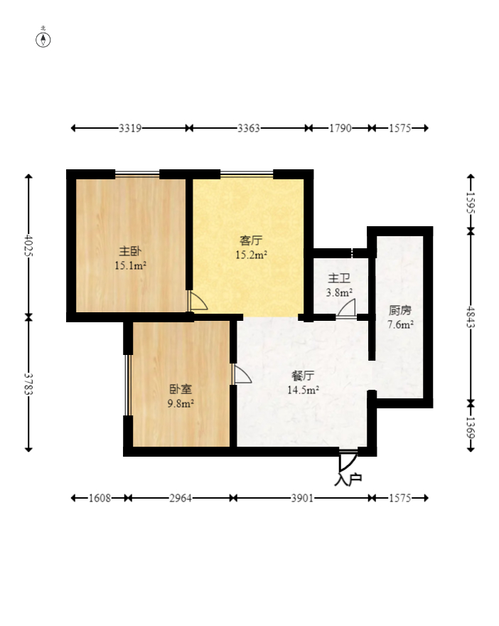 万象新天  2室1厅1卫   88.00万室内图1