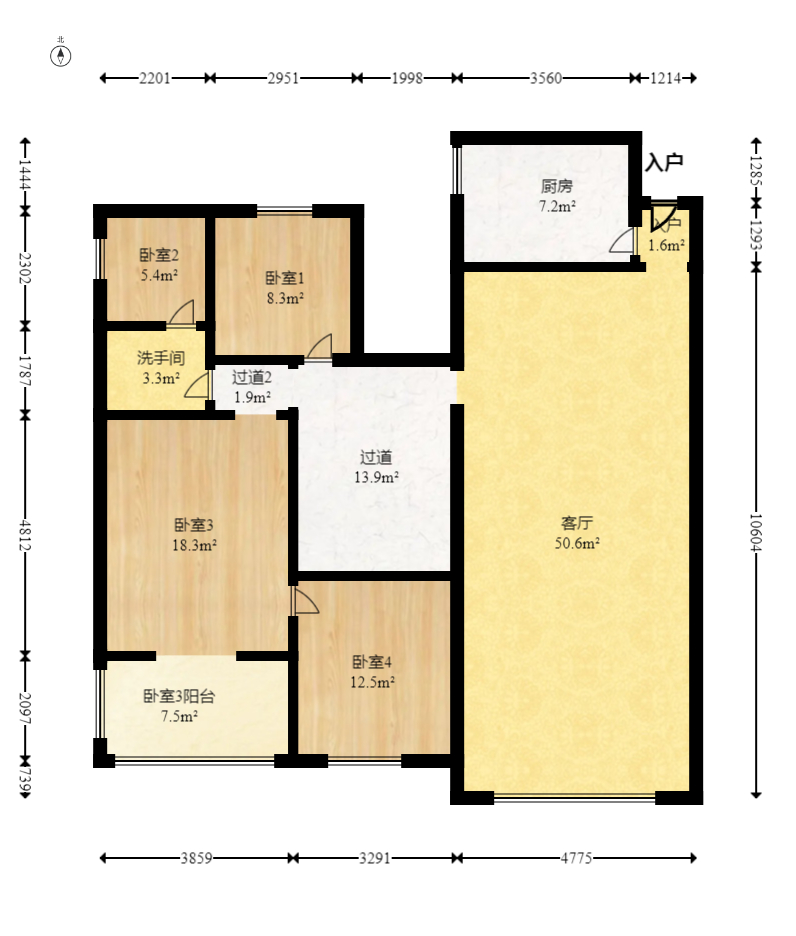 金蕾苑  4室3厅4卫   147.00万室内图1