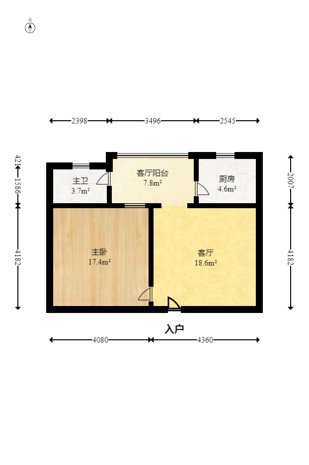 明城公寓 1室1厅1卫 29.99万 明城公寓 1室1厅1卫 29.99万户型图