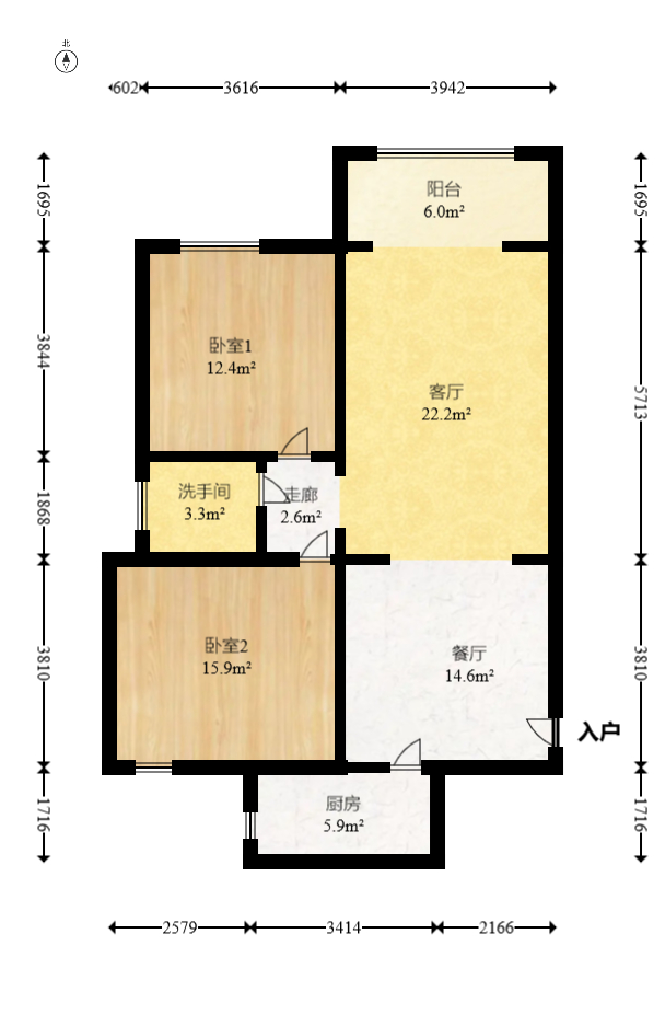 巢之恋  2室2厅1卫   82.00万室内图1