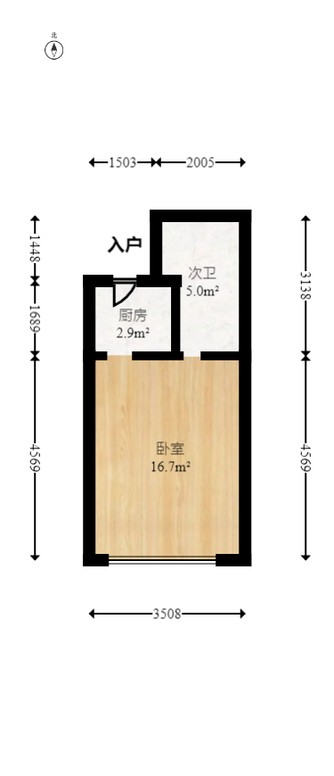 佳兴国际汇  1室1厅1卫   31.90万室内图1