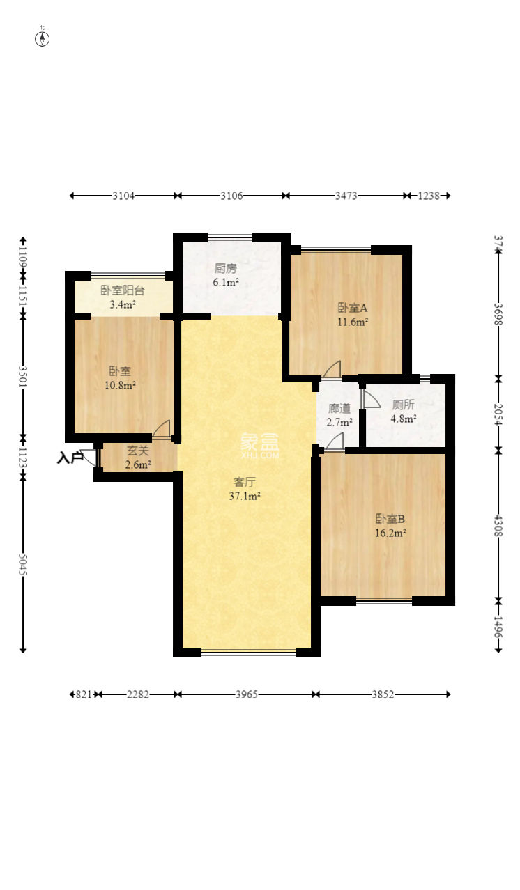 金鼎公园尚  3室2厅1卫    74.8万