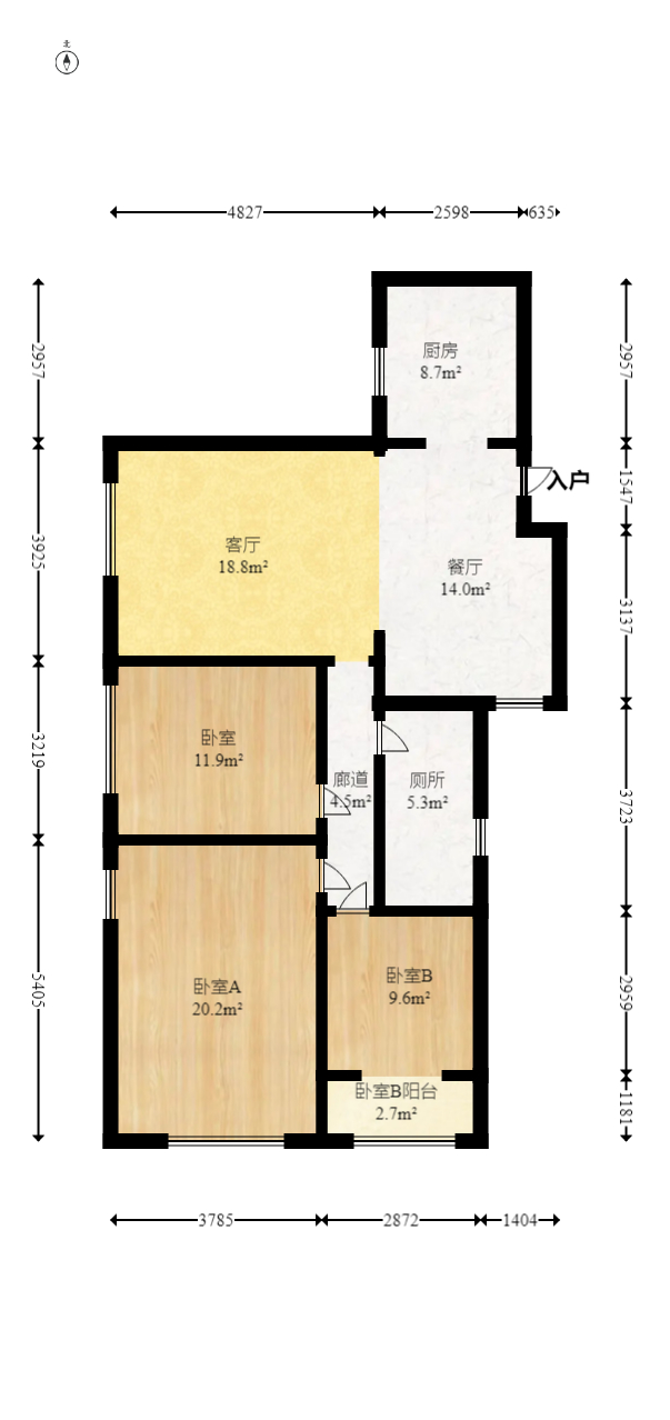 邦盛水岸御园  3室2厅1卫    93.0万室内图1