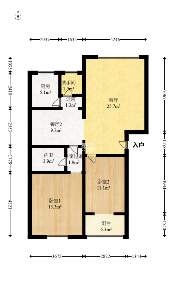 德政园  2室1厅1卫   70.00万