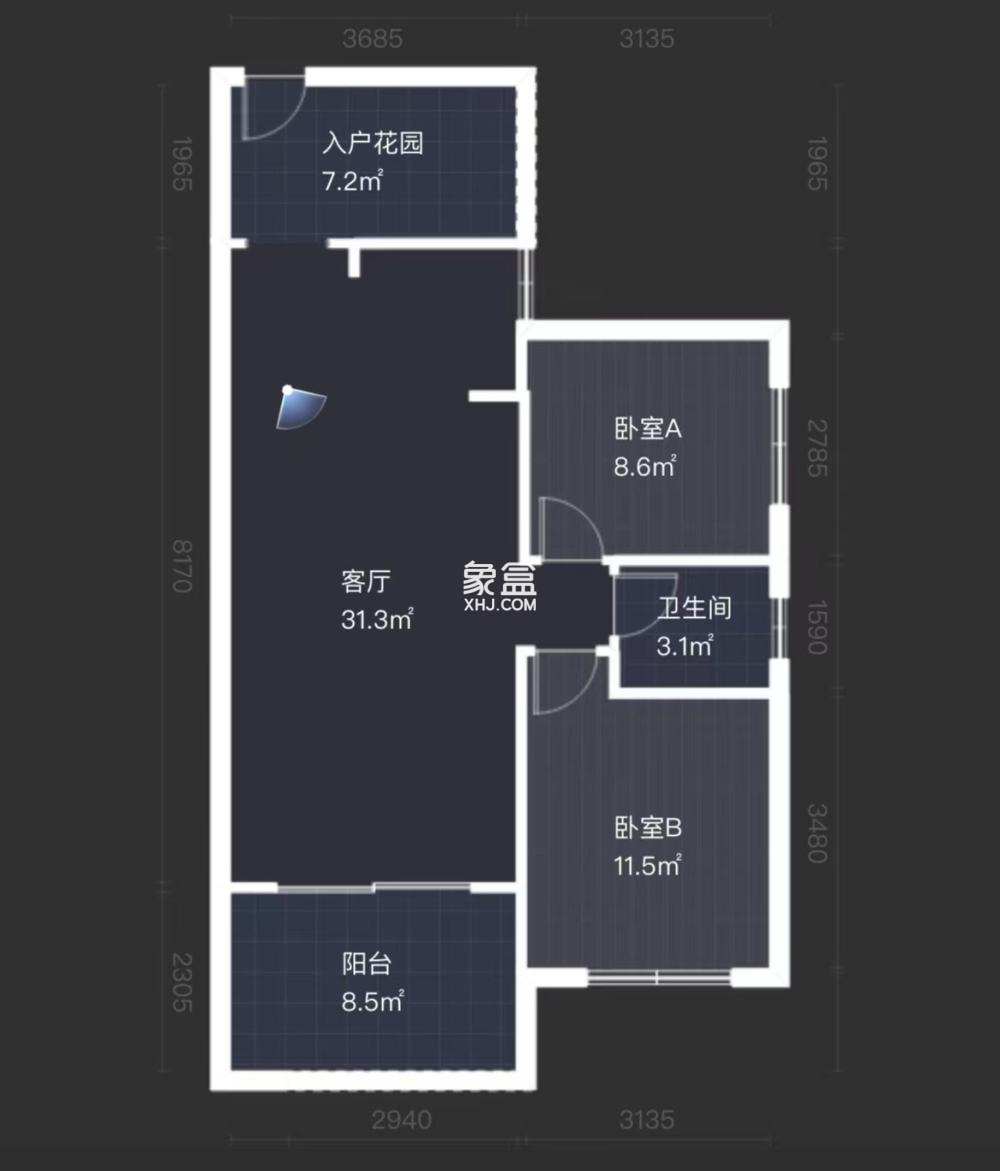 滨江花园  2室2厅1卫   48.80万室内图1
