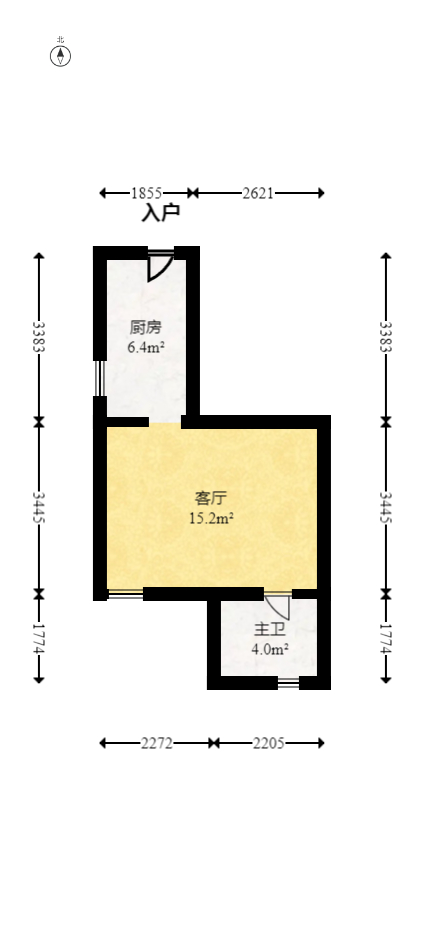 恒大御景半岛湘江苑（恒大御景半岛一期）  1室1厅1卫   37.00万室内图1