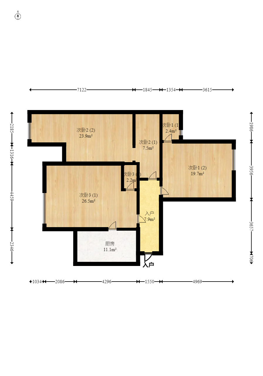 欧园  2室2厅1卫   93.00万室内图1