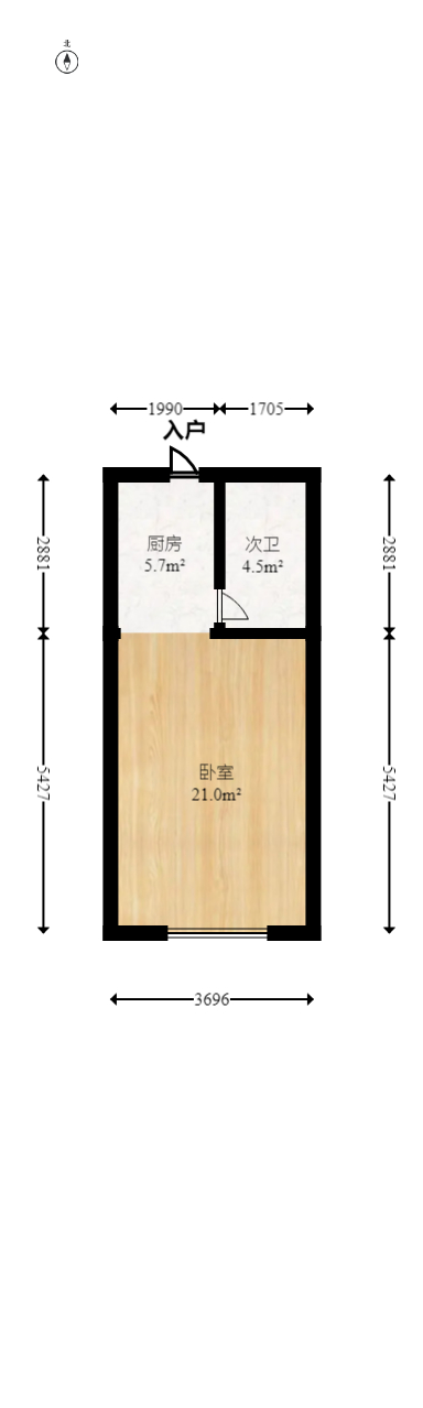 华侨假日中心（晟华苑）  1室1厅1卫   42.00万室内图1