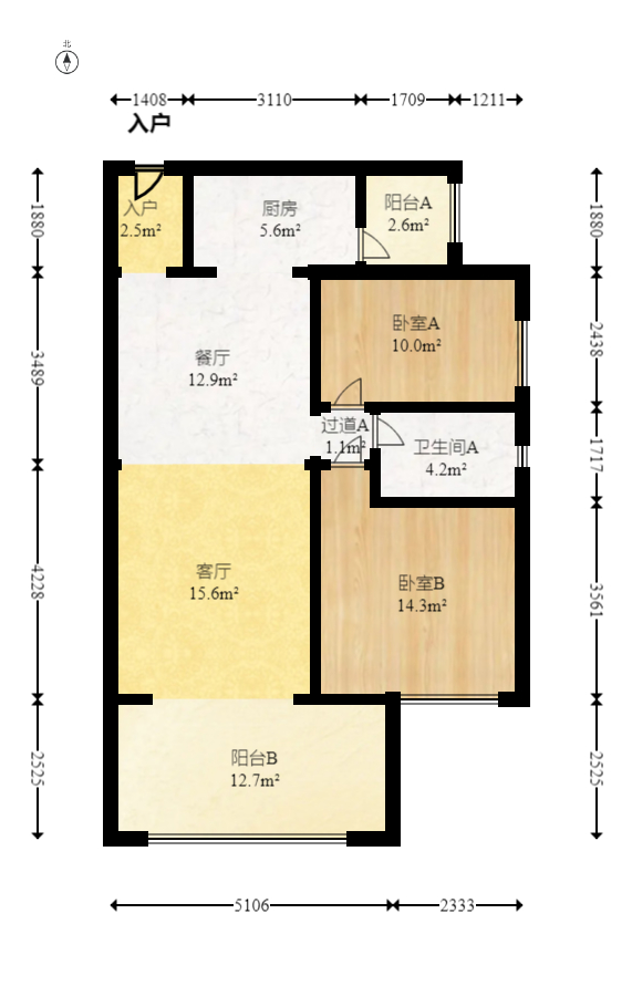 时代倾城三期 2室2厅1卫 91.8万 时代倾城三期 2室2厅1卫 91.8万户型图