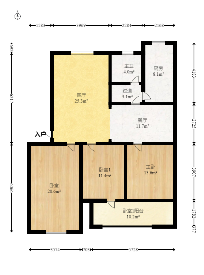 安全厅宿舍阳光小区（湘湖渔场阳光小区)  3室2厅1卫   89.90万室内图1