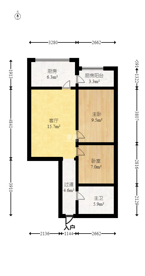 东方芙蓉  2室1厅1卫   56.00万