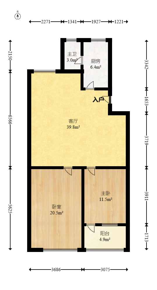 省政府五所  2室1厅1卫   75.00万室内图1