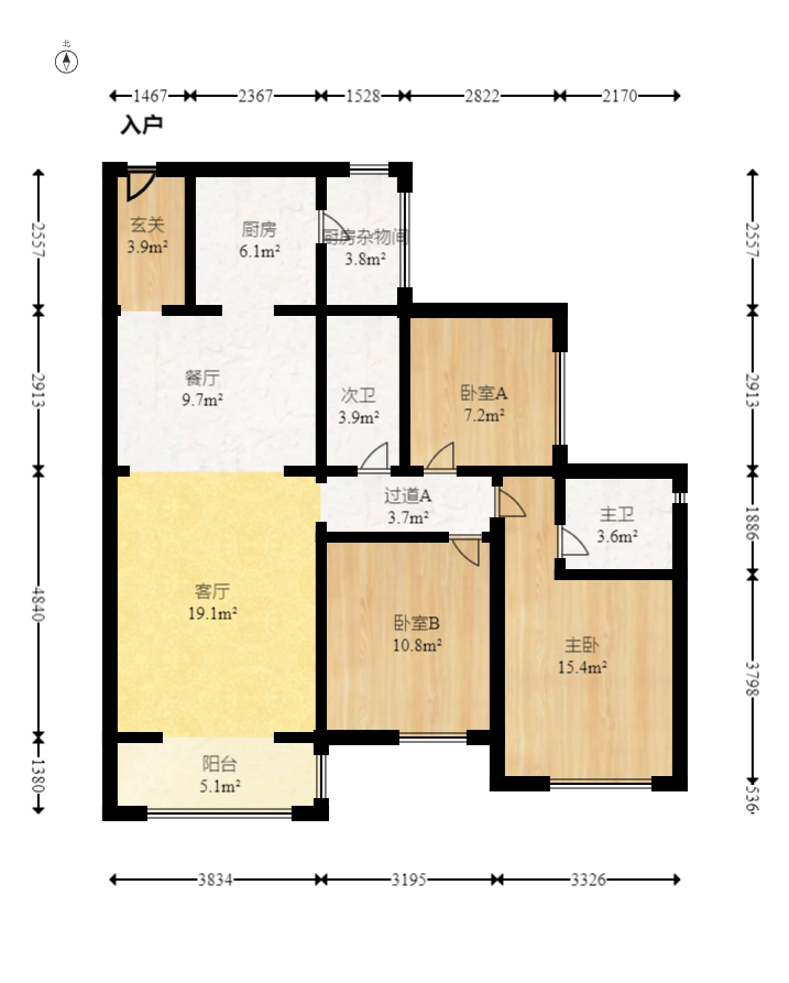 保利天禧D区  3室2厅2卫    192.0万室内图1