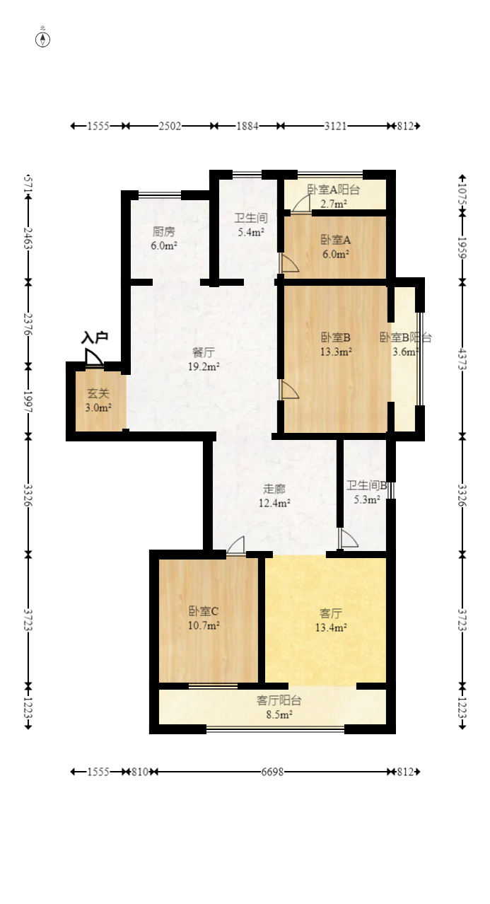 大唐印象二期御府  4室2厅2卫   132.00万室内图1