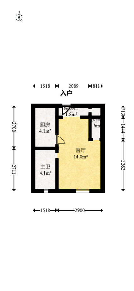 铂宫  1室1厅1卫   48.50万室内图1