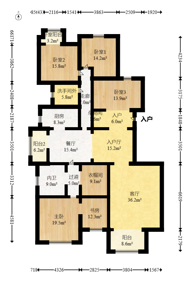 融科檀香山(融科紫檀、香山国际) 4室2厅2卫 365.0万 融科檀香山(融科紫檀、香山国际) 4室2厅2卫 365.0万户型图