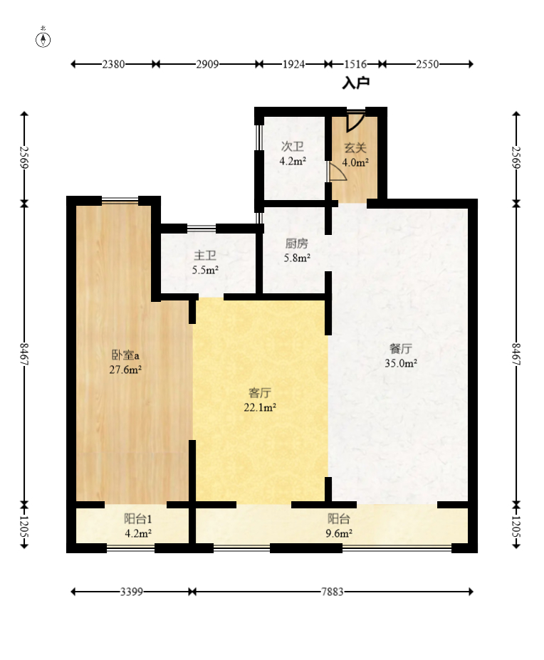 建发央著  4室2厅2卫   213.00万室内图1