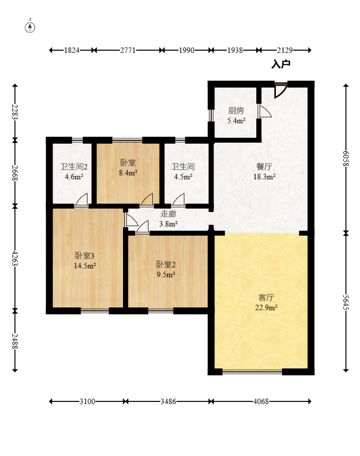 碧桂园星城首府 3室2厅2卫 61.5万 碧桂园星城首府 3室2厅2卫 61.5万户型图