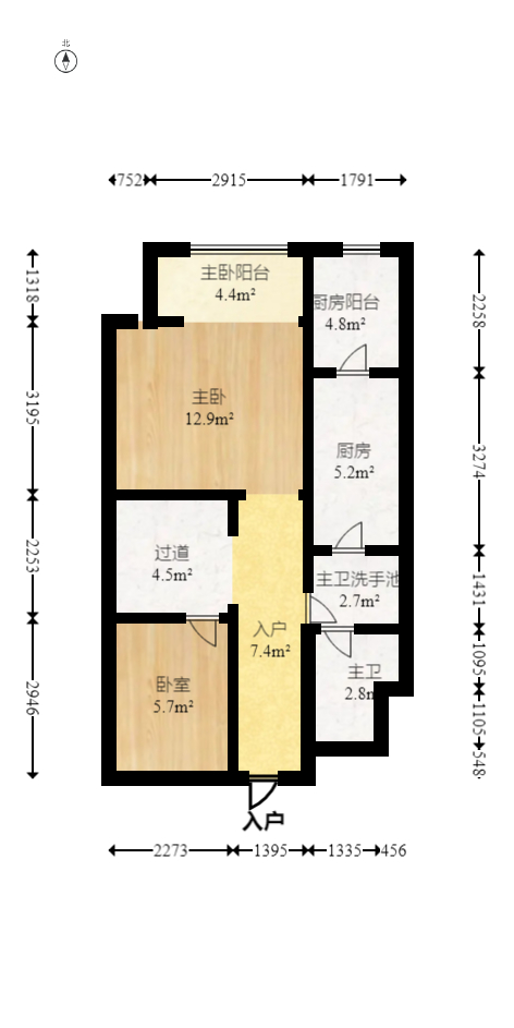 碧桂园威尼斯城  2室2厅1卫   62.80万室内图1