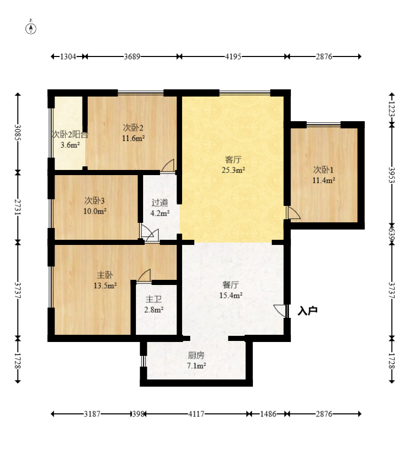 圆梦康乐城  4室2厅1卫    98.8万 圆梦康乐城  4室2厅1卫    98.8万户型图