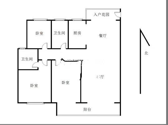 华晨御园  3室2厅2卫   70.80万室内图1