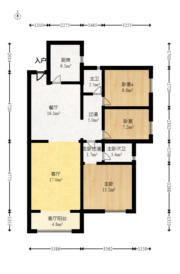 榮盛花語城  3室2廳2衛(wèi)    92.8萬室內(nèi)圖1