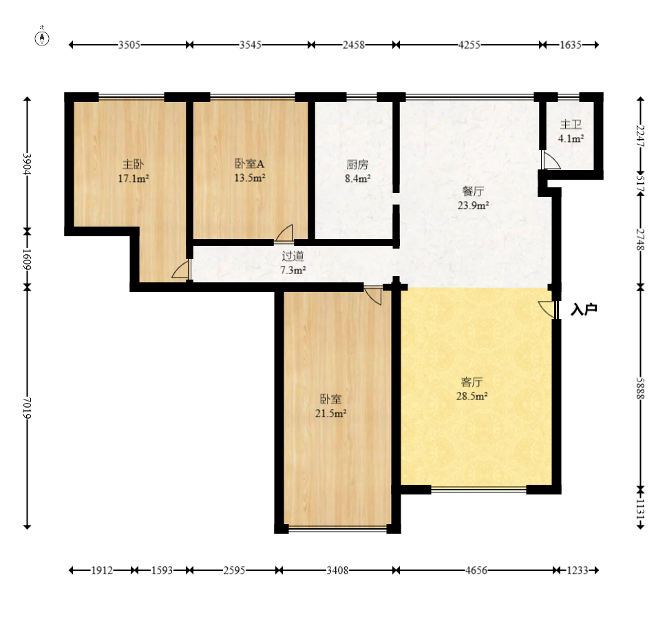 阳光紫薇园  4室2厅3卫   131.80万室内图1