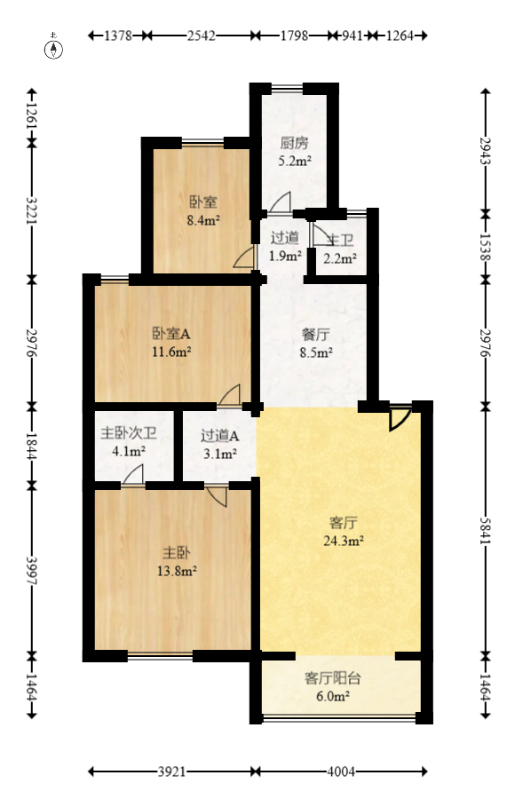 欣安小区  3室2厅2卫   63.20万室内图1