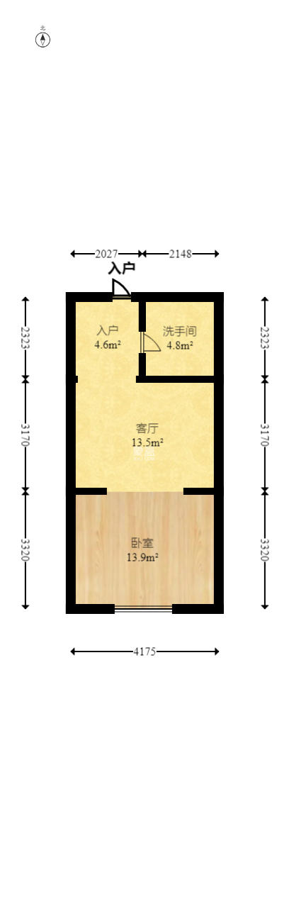 西子一间  1室1厅1卫    29.8万 西子一间  1室1厅1卫    29.8万户型图