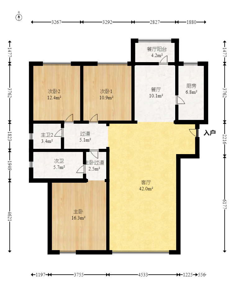 北辰三角洲C3区  3室2厅2卫    220.0万 北辰三角洲C3区  3室2厅2卫    220.0万户型图