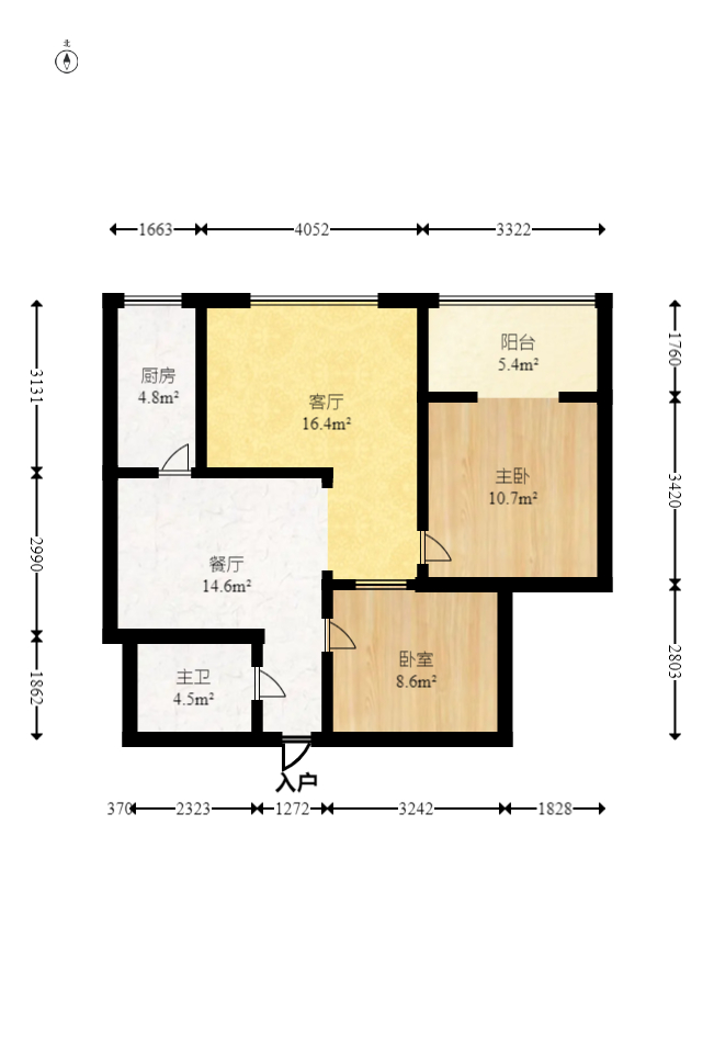 五一华府 2室2厅1卫 99.0万 五一华府 2室2厅1卫 99.0万户型图