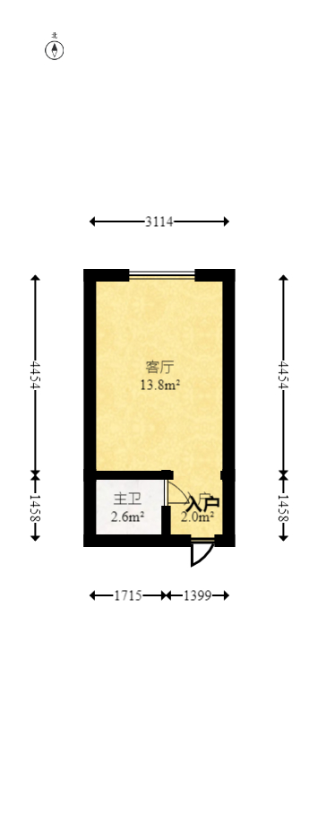 尚都美寓  1室1厅1卫    14.78万室内图1