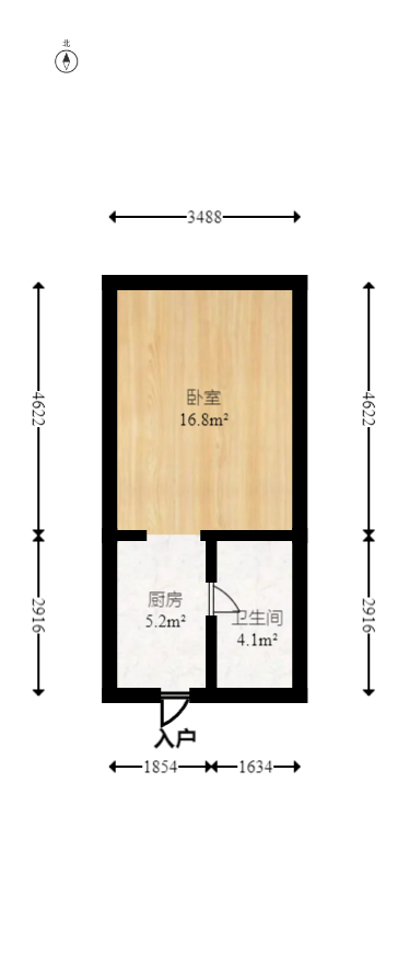 五矿紫湖香醍  1室1厅1卫   18.00万室内图1