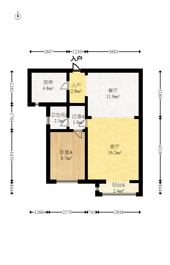 勤诚达境界城  4室2厅2卫   102.60万室内图1