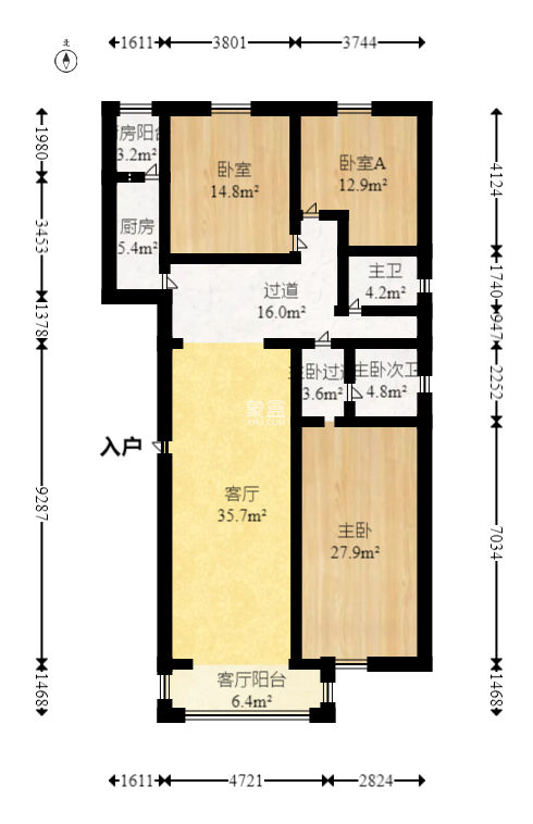 卧龙居国际村  3室2厅2卫   85.00万