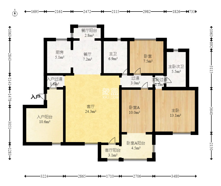 松雅湖壹号  4室2厅1卫    100.0万