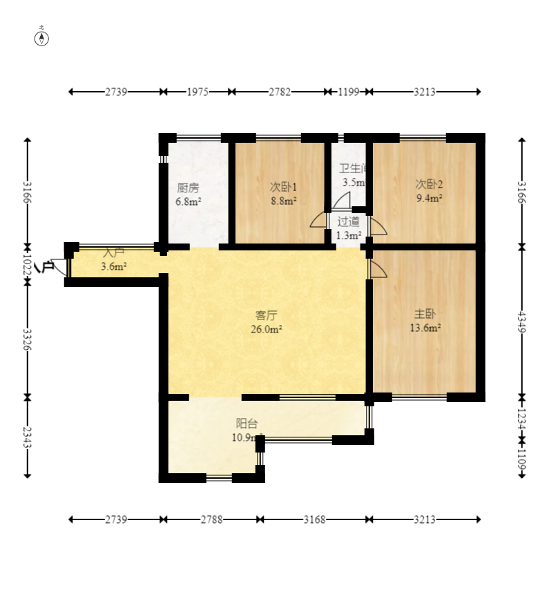 筑梦佳园  4室2厅1卫   68.80万室内图1