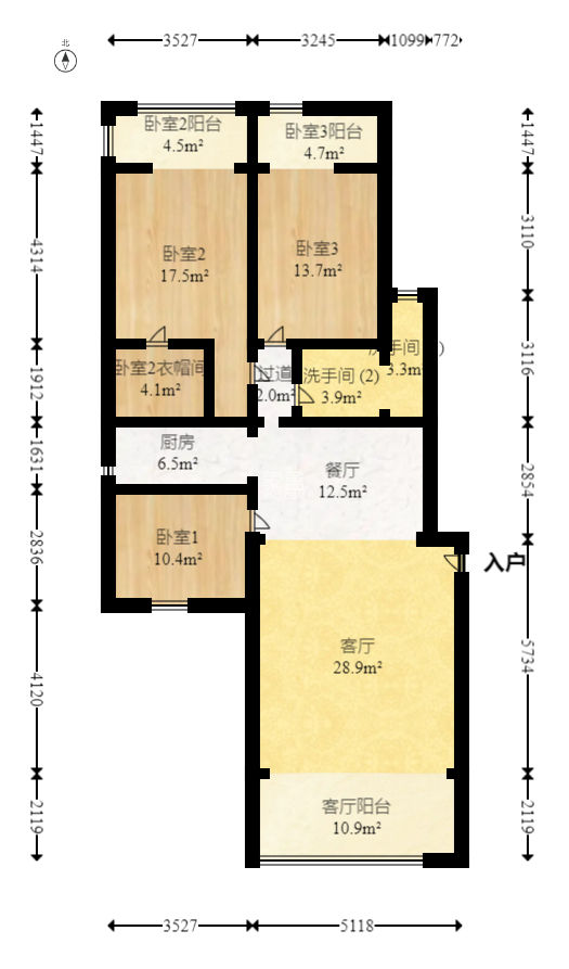 益佳苑  3室2厅2卫   130.00万
